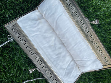 1950’s Silver & White Beaded Cocktail Purse